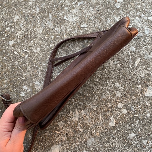 Day & Mood | Brenna Brown Leather Anthropology Crossbody Bag! - Picture 9 of 12